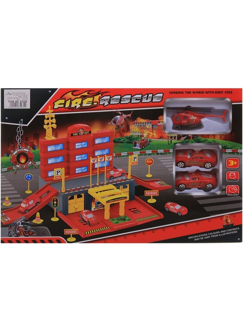 Fire rescue set toy for children, plastic, multi-colored - Image 2